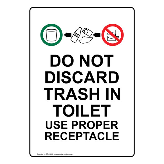 Portrait Do Not Discard Trash In Sign With Symbol NHEP-15898