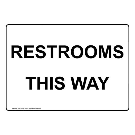Restrooms This Way Sign NHE-28536