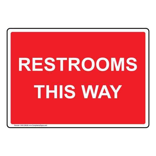 Restrooms This Way Sign NHE-29436