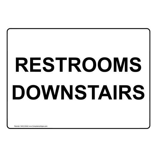 Restrooms Downstairs Sign NHE-33342