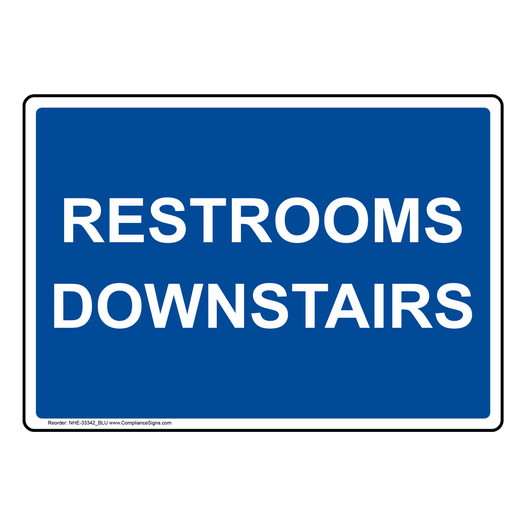 Restrooms Downstairs Sign NHE-33342_BLU
