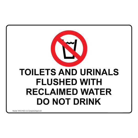 Toilets And Urinals Flushed With Sign With Symbol NHE-37402