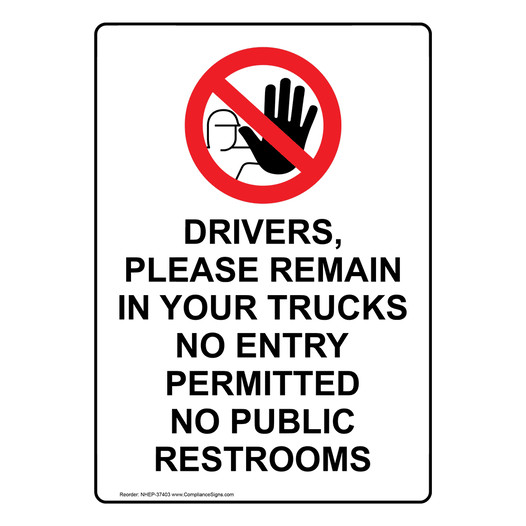 Portrait Drivers, Please Remain Sign With Symbol NHEP-37403