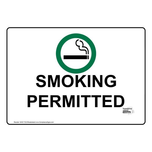 Rhode Island Smoking Permitted Sign NHE-7123-RhodeIsland