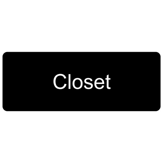 Black Engraved Closet Sign
