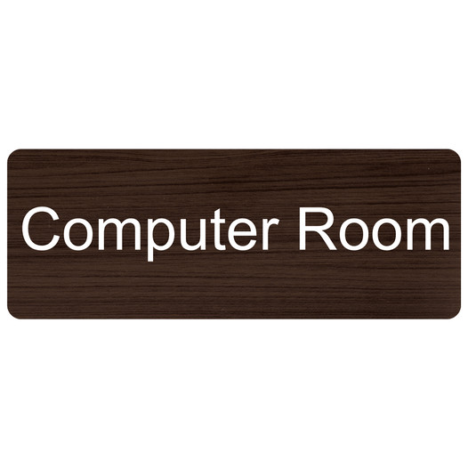 Kona Engraved Computer Room Sign EGRE-280_White_on_Kona