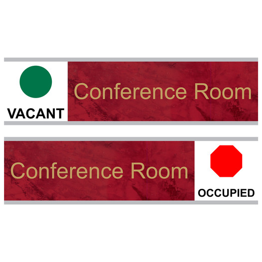 Port Wine Conference Room (Vacant/Occupied) Sliding Engraved Sign