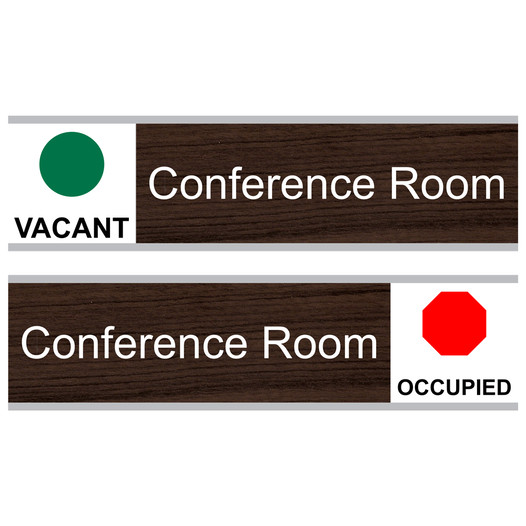 Kona Conference Room (Vacant/Occupied) Sliding Engraved Sign EGRE-285-SLIDE_White_on_Kona