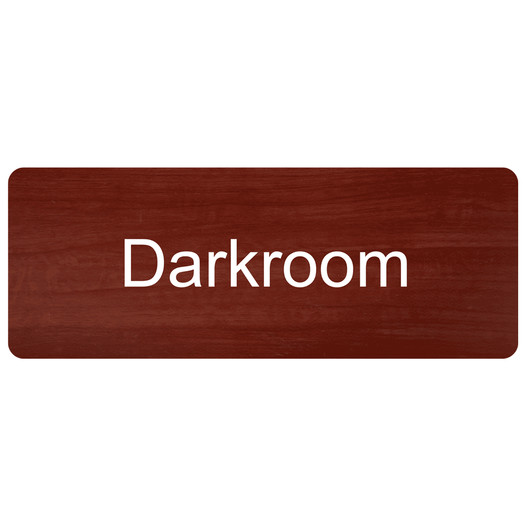 Darkroom Engraved Sign EGRE295WHTonCNMN Wayfinding Room Name