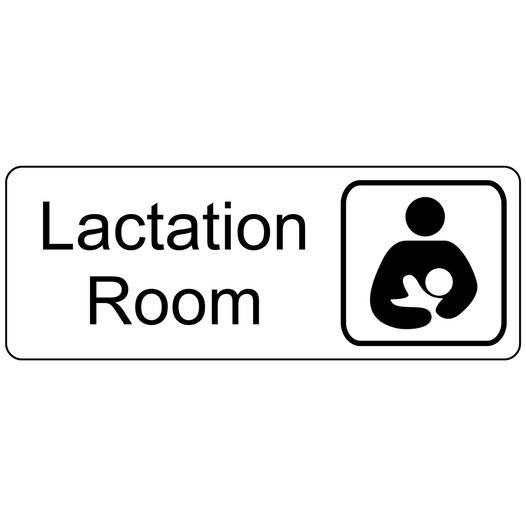 White Lactation Room Engraved Sign With Symbol EGRE-37153-SYM-BLKonWHT