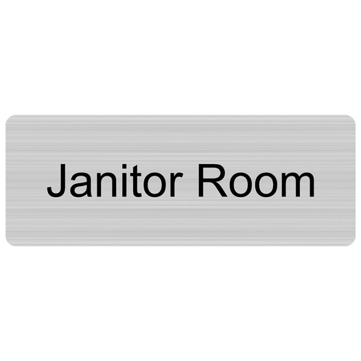 Silver Engraved Janitor Room Sign
