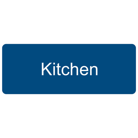 Blue Engraved Kitchen Sign EGRE-385_White_on_Blue