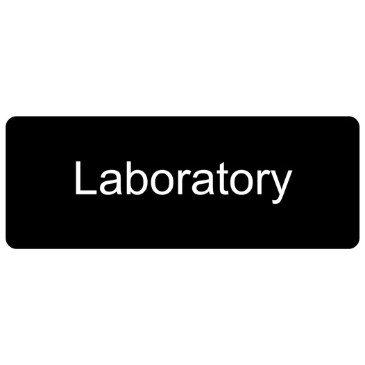 Black Engraved Laboratory Sign EGRE-390_White_on_Black