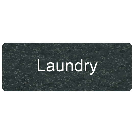 Charcoal Marble Engraved Laundry Sign EGRE-395_White_on_CharcoalMarble
