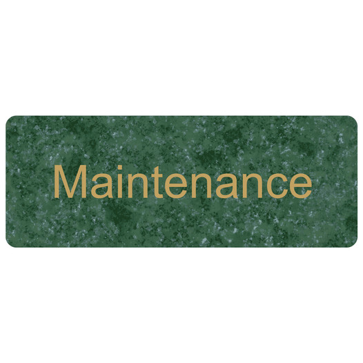 Verde Engraved Maintenance Sign EGRE-420_Gold_on_Verde