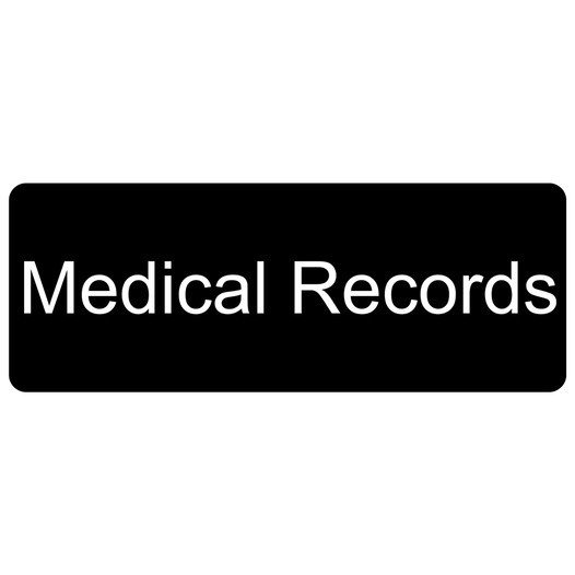 Black Engraved Medical Records Sign EGRE-427_White_on_Black