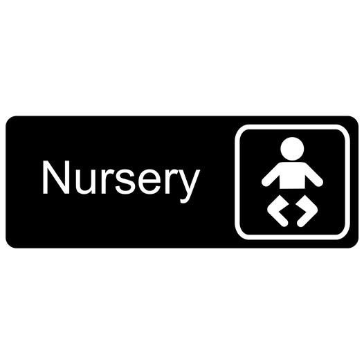 Black Engraved Nursery Sign with Symbol