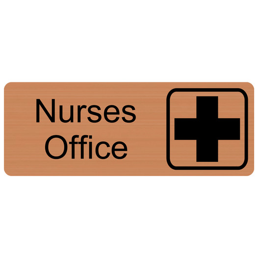 Copper Engraved Nurses Office Sign with Symbol EGRE-483-SYM_Black_on_Copper