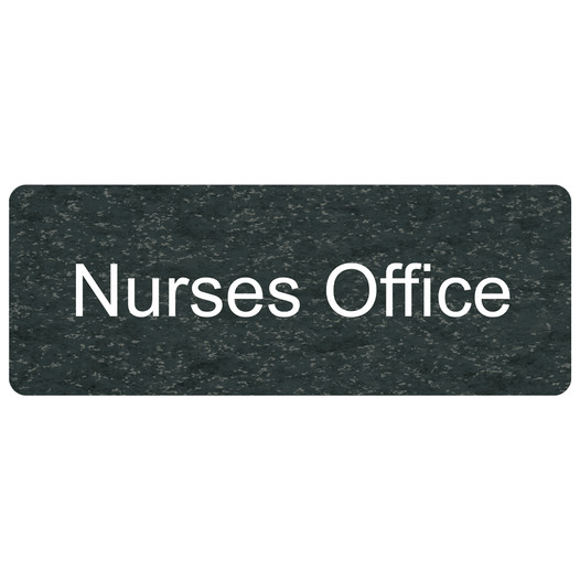 Charcoal Marble Engraved Nurses Office Sign EGRE-483_White_on_CharcoalMarble