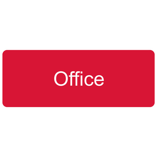 Red Engraved Office Sign EGRE-485_White_on_Red