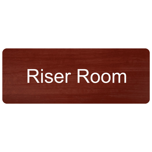 Cinnamon Engraved Riser Room Sign EGRE-551_White_on_Cinnamon