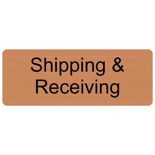 Copper Engraved Shipping & Receiving Sign EGRE-560_Black_on_Copper