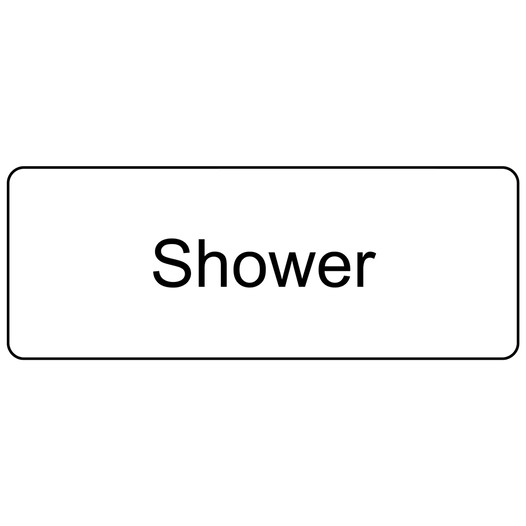 White Engraved Shower Sign EGRE-563_Black_on_White