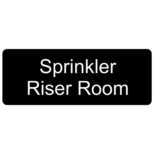 Black Engraved Sprinkler Riser Room Sign EGRE-566_White_on_Black