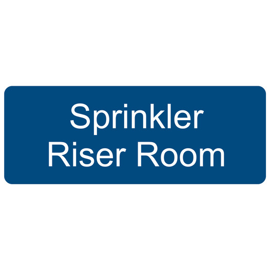 Blue Engraved Sprinkler Riser Room Sign
