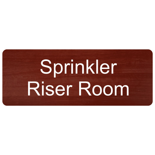 Cinnamon Engraved Sprinkler Riser Room Sign EGRE-566_White_on_Cinnamon