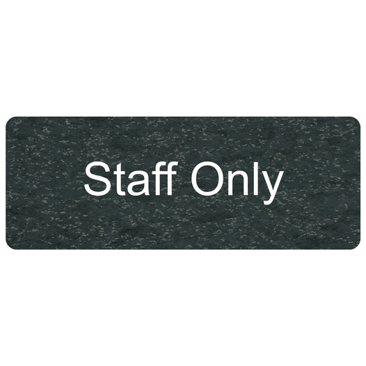 Charcoal Marble Engraved Staff Only Sign EGRE-569_White_on_CharcoalMarble