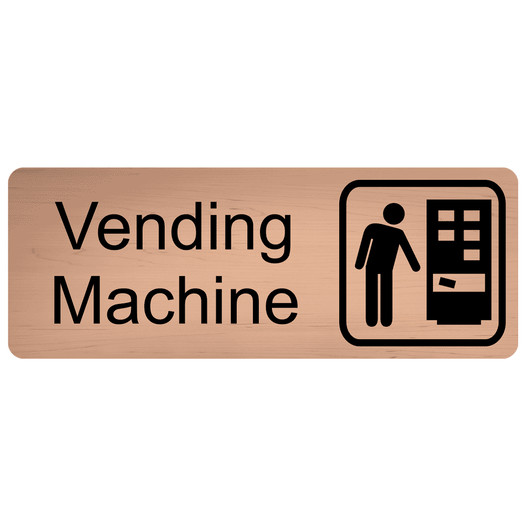 Cashew Engraved Vending Machine Sign with Symbol EGRE-630-SYM_Black_on_Cashew