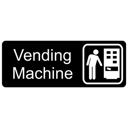 Black Engraved Vending Machine Sign with Symbol EGRE-630-SYM_White_on_Black