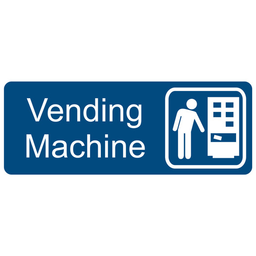Blue Engraved Vending Machine Sign with Symbol EGRE-630-SYM_White_on_Blue