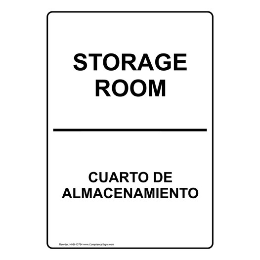 Storage Room Bilingual Sign for Wayfinding NHB-13764