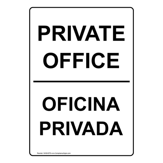 Private Office Bilingual Sign for Office NHB-8378