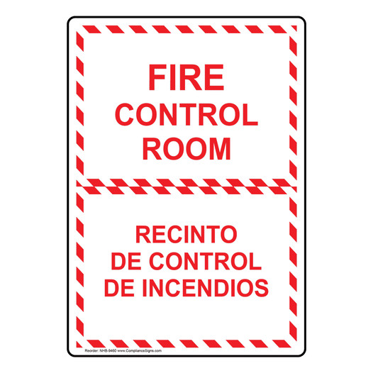 Fire Control Room Bilingual Sign NHB-9460