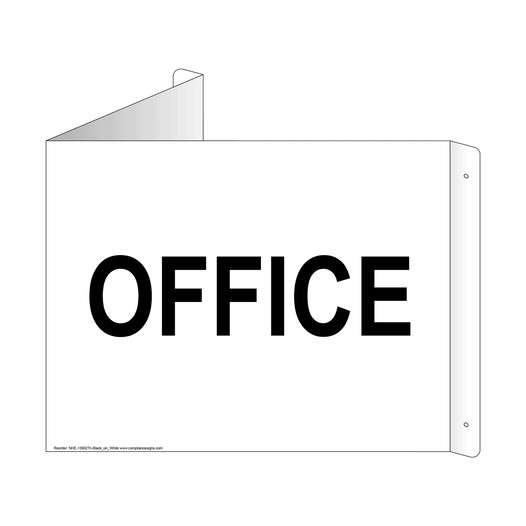 White Triangle-Mount OFFICE Sign NHE-13902Tri-Black_on_White