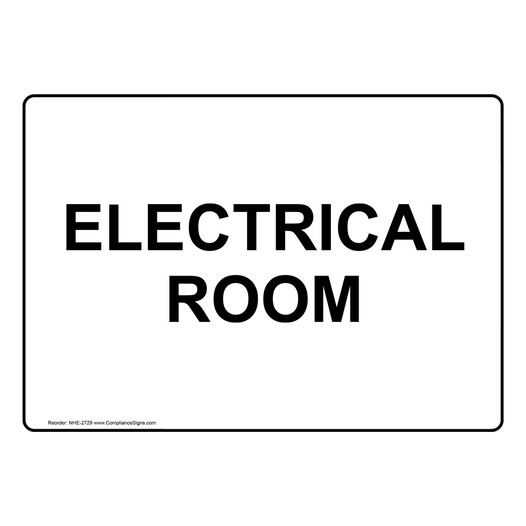 Electrical Room Sign for Electrical NHE-2729