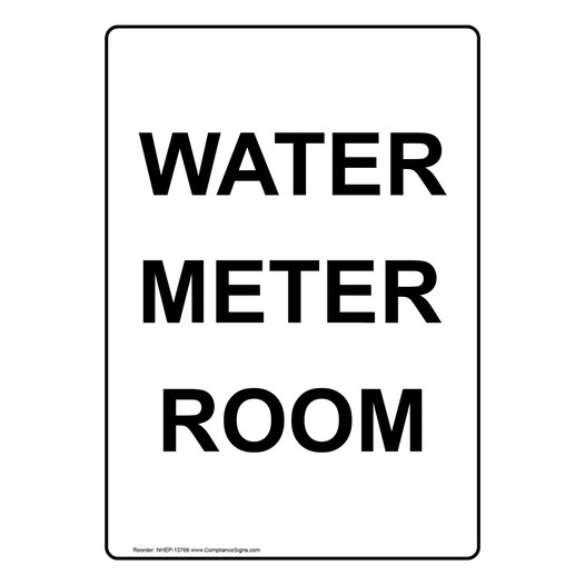 Portrait Water Meter Room Sign NHEP-13766