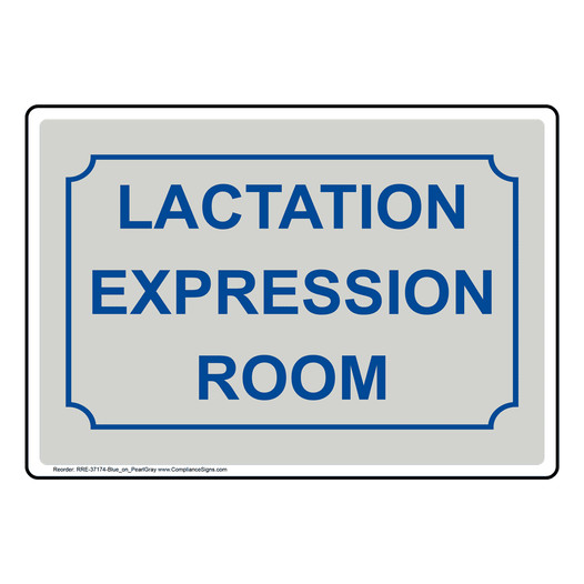 Blue-on-Pearl Gray LACTATION EXPRESSION ROOM Sign RRE-37174-Blue_on_PearlGray