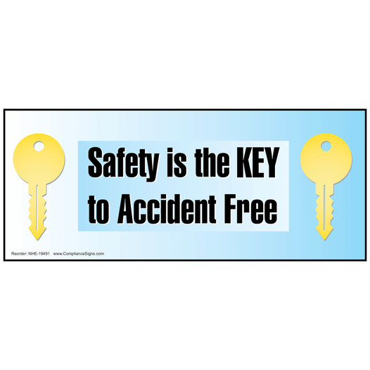 Safety Is The Key To Accident Free Symbol Banner NHE-19491
