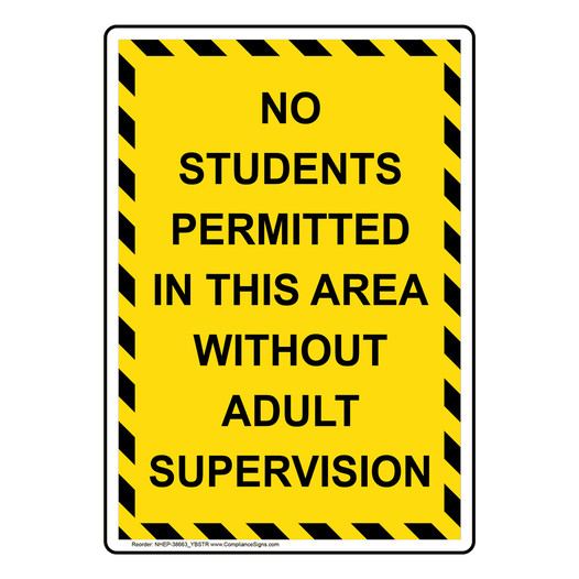 Portrait No Students Permitted In This Sign NHEP-38663_YBSTR