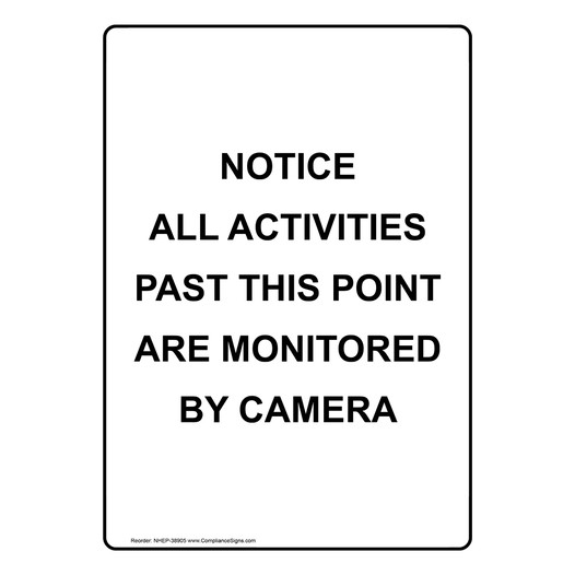 Portrait Notice All Activities Past This Point Sign NHEP-38905