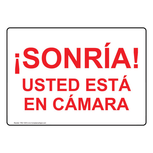 Smile! You're On Camera Spanish Sign TRS-13572
