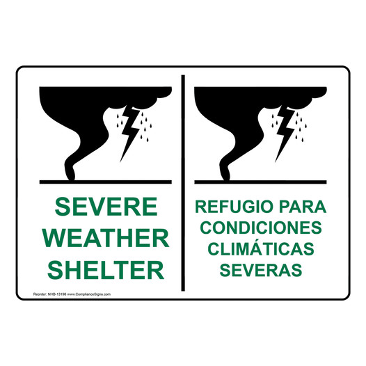 Severe Weather Shelter Bilingual Sign