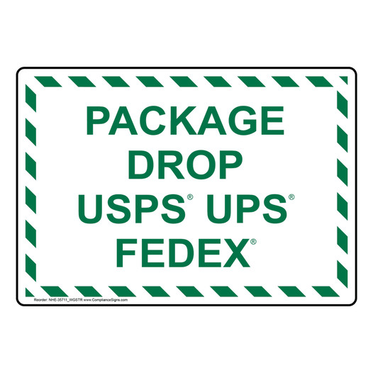 Package Drop Usps UPS Fedex Sign NHE-35711_WGSTR
