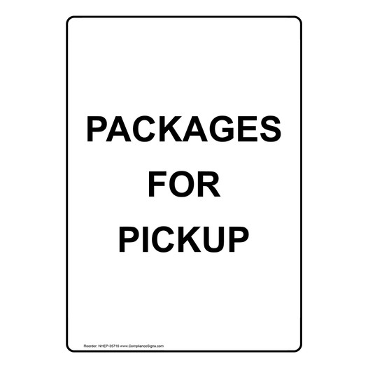 Portrait Packages For Pickup Sign NHEP-35716
