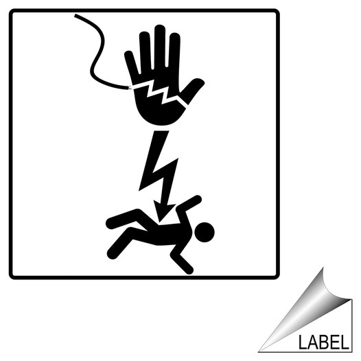 Electrocution Hazard Symbol Label LABEL-SYM-17-a-18-R Shock Hazard