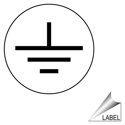 Earth Terminal Ground Symbol Label for Electrical LABEL_SYM_18_b